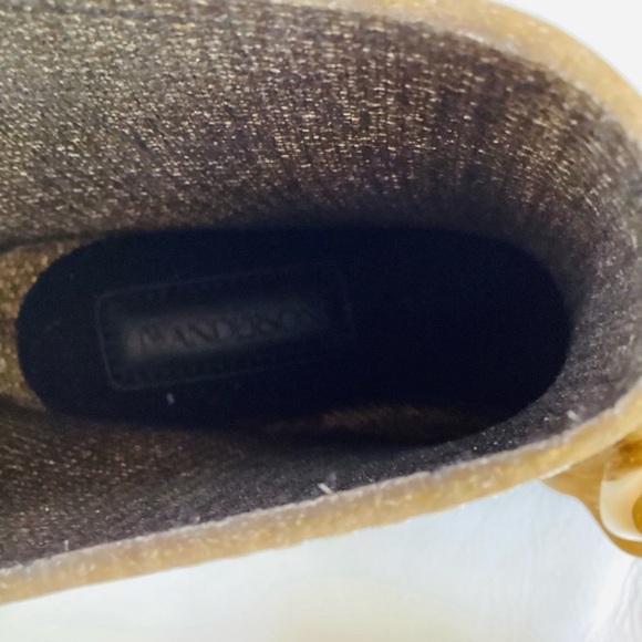 J.W. Anderson Gold Glitter Chain Rubber Rain Booties SZ 6.5 /36.5 - Picture 6 of 10